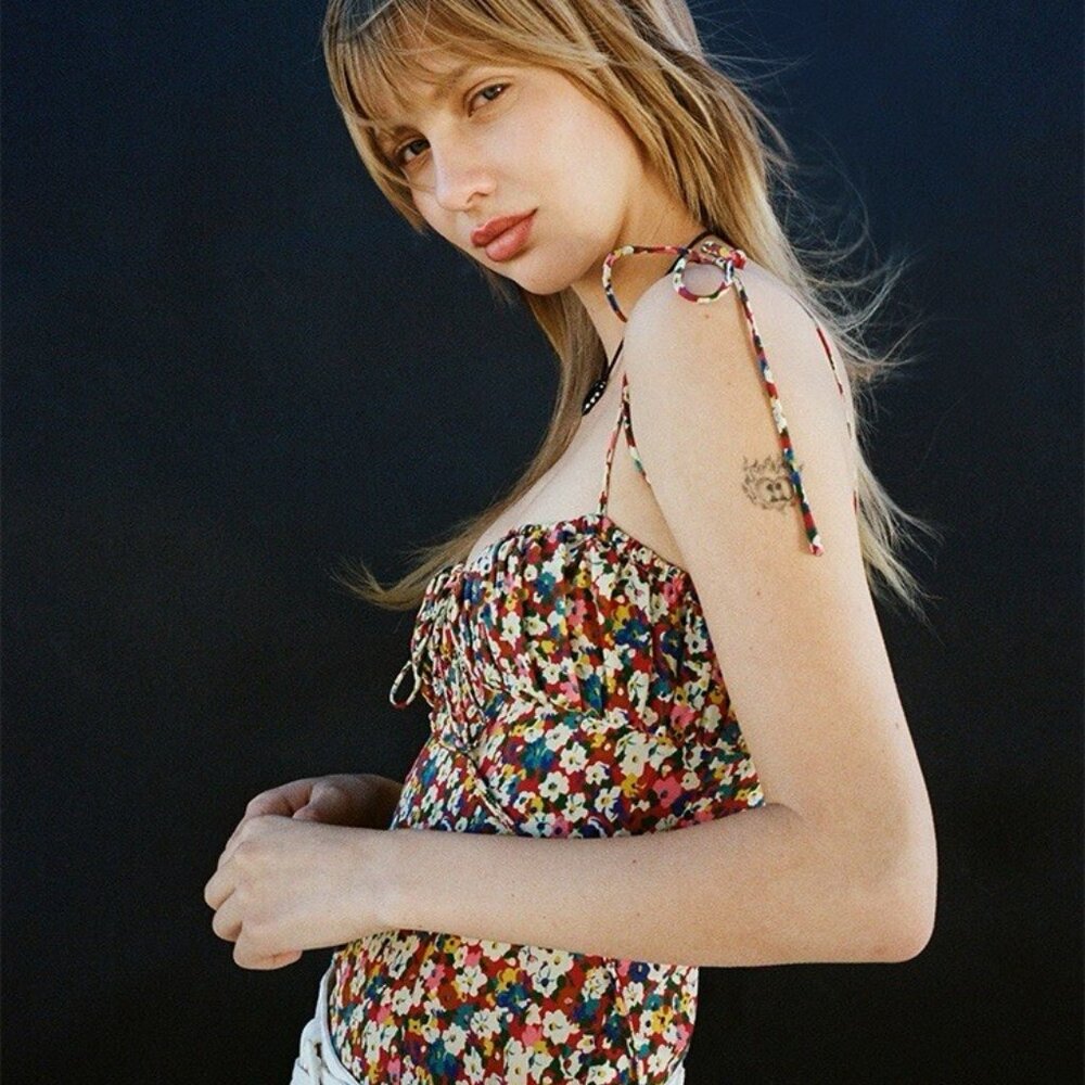 NWOT Realisation Par The Ana Silk Bustier Top in Heaven